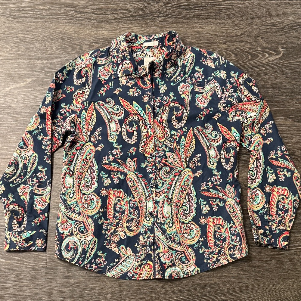 Chico's Multicolor Paisley Button Down Shirt